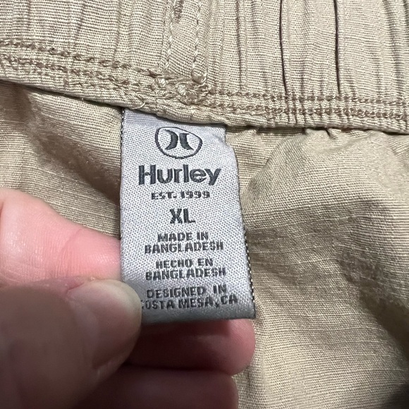 Hurley Tan Cargo Joggers Multi Pockets Relaxed Fit Durable Size X-Large - Picture 7 of 9